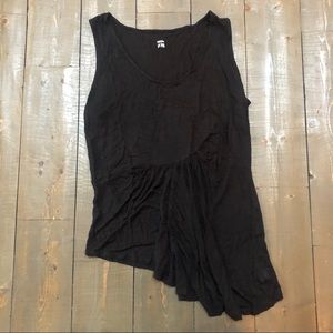 Asymmetric black Tank Top